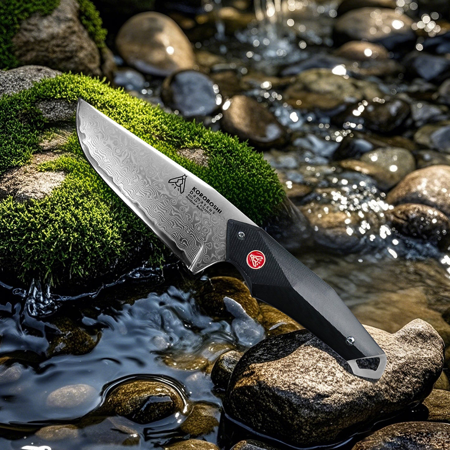 Koroboshi Camping Picnic Cooking Knife – AUS-10 Core, 67-Layer Damascus Patterned Craftsmanship, G10 Handle, Portable Sheath, Luxury Gift Box