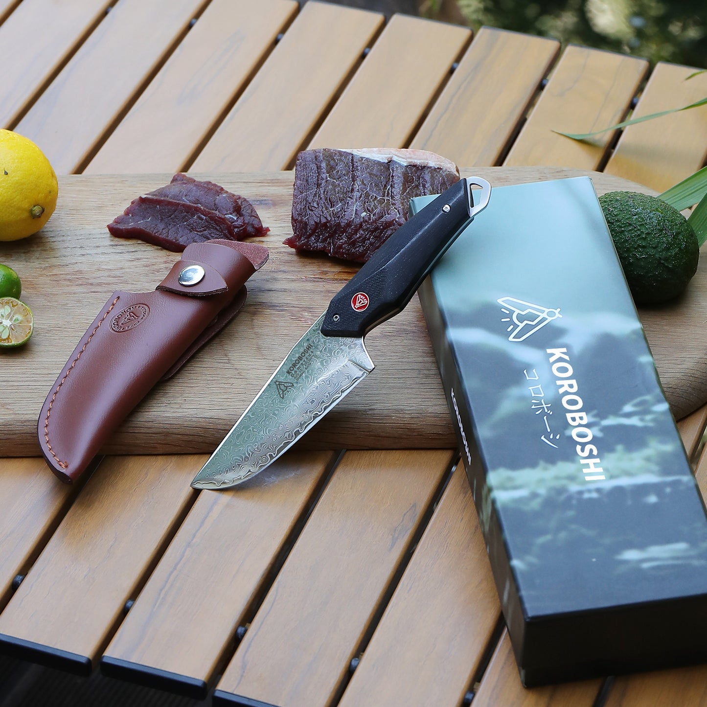 Damascus outdoor knife