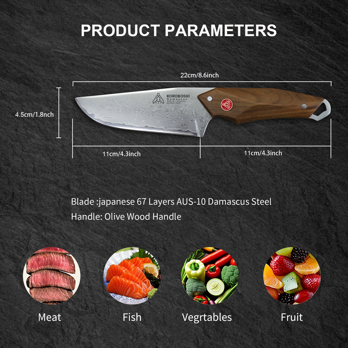 Green Sandalwood Outdoor Knife