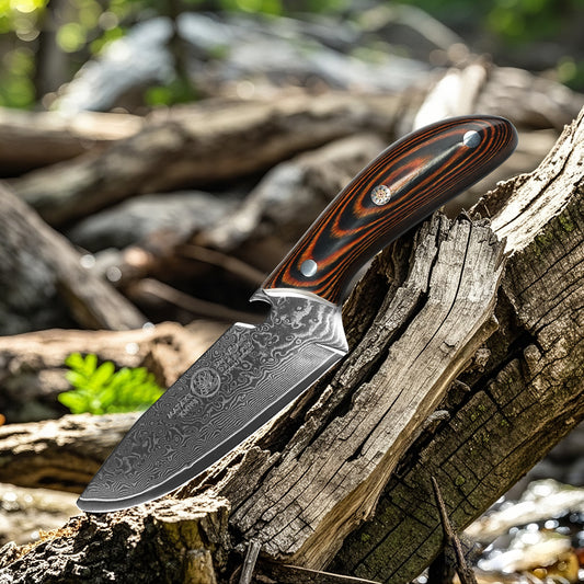 Koroboshi Samurainaifu Mini Damascus Multi-Use Pocket Knife – Fruit Peeler, Bottle Opener & Camping Picnic Cooking Tool