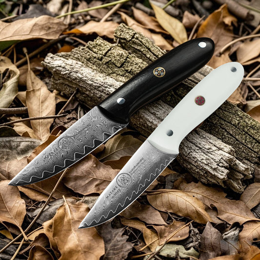 Koroboshi Samurainaifu Mini Damascus Multi-Function Utility Knife – Compact Fruit & Camping Picnic Cooking Tool for Collectors