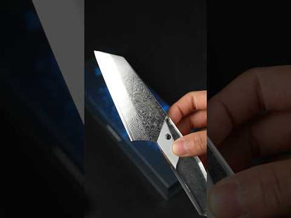 Koroboshi Limited Edition Damascus Chef Knife – Translucent Handle, AUS-10 Core, for Camping Picnic Cooking & Gourmet Gifting